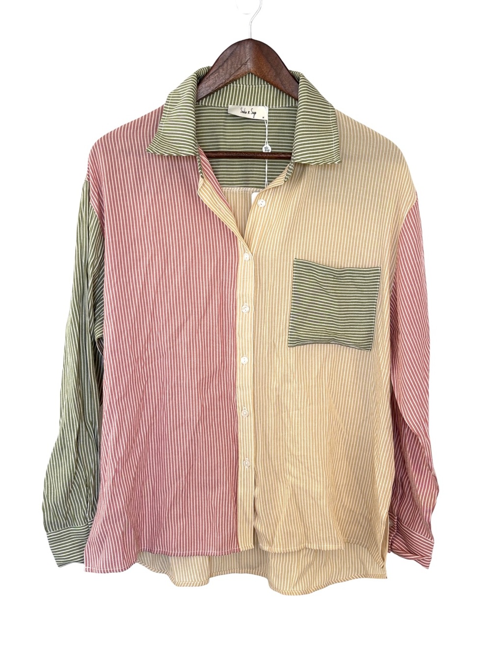 Sadie & Sage oasis Colorblock Shirt NWT